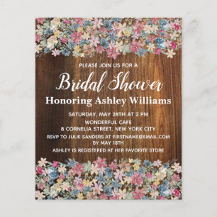 Papier Invitation à la douche nuptiale budget Boho fleur 