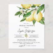 Papier Invitation à la douche nuptiale Budget Lemon Green (Devant)