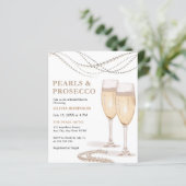 Papier Invitation à la douche nuptiale Budget Pearls & Pr (Debout devant)