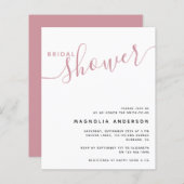 Papier Invitation à la douche nuptiale BUDGET | Rose mini (Devant / Derrière)