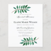 Papier Invitation à la douche nuptiale Budget vert (Devant)