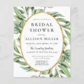 Papier Invitation à la douche nuptiale Budget vert (Devant)