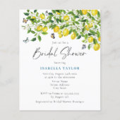 Papier Invitation à la douche nuptiale citron aquarelle B (Devant)