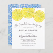 Papier Invitation à la douche nuptiale Citrus Budget (Devant / Derrière)