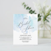 Papier Invitation à la douche nuptiale couleur bleu budge (Debout devant)