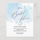 Papier Invitation à la douche nuptiale couleur bleu budge (Devant)