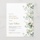 Papier Invitation à la douche nuptiale dans une forêt ver (Devant)