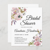 Papier Invitation à la douche nuptiale d'aquarelle budgét (Devant / Derrière)