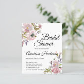 Papier Invitation à la douche nuptiale d'aquarelle budgét (Debout devant)