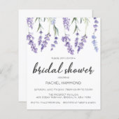 Papier Invitation à la douche nuptiale de lavande budget (Devant / Derrière)