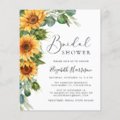 Papier Invitation à la douche nuptiale de tournesol Eucal (Devant)