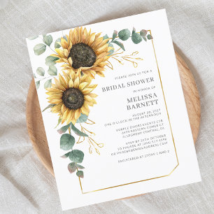 Papier Invitation à la douche nuptiale de tournesol Eucal