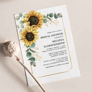 Papier Invitation à la douche nuptiale de tournesol Eucal