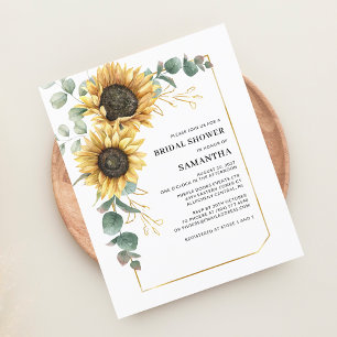 Papier Invitation à la douche nuptiale de tournesol Eucal