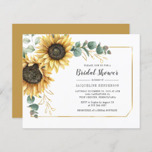 Papier Invitation à la douche nuptiale de tournesol Eucal