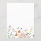 Papier Invitation à la douche nuptiale douce des Fleurs s (Dos)