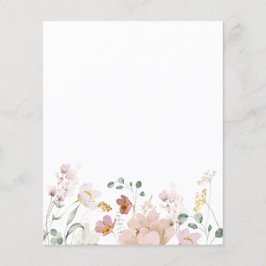 Papier Invitation à la douche nuptiale douce des Fleurs s (Dos)