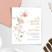 Papier Invitation à la douche nuptiale douce des Fleurs s