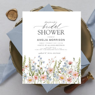 Papier Invitation à la douche nuptiale du Fleur sauvage b
