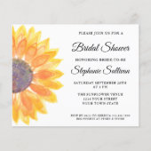 Papier Invitation à la douche nuptiale du tournesol Budge (Devant)