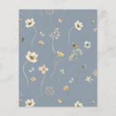 Papier Invitation à la douche nuptiale Dusty Blue Fleur s (Dos)