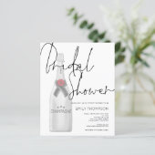 Papier Invitation à la douche nuptiale en bouteille de ch (Debout devant)