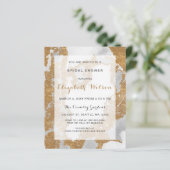 Papier Invitation à la douche nuptiale en marbre Budget (Debout devant)