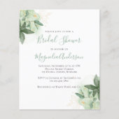 Papier Invitation à la douche nuptiale en or Budget Green (Devant)