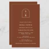 Papier Invitation à la douche nuptiale en terre cuite Bud (Devant / Derrière)