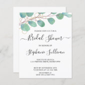 Papier Invitation à la douche nuptiale Eucalyptus Budget (Devant / Derrière)