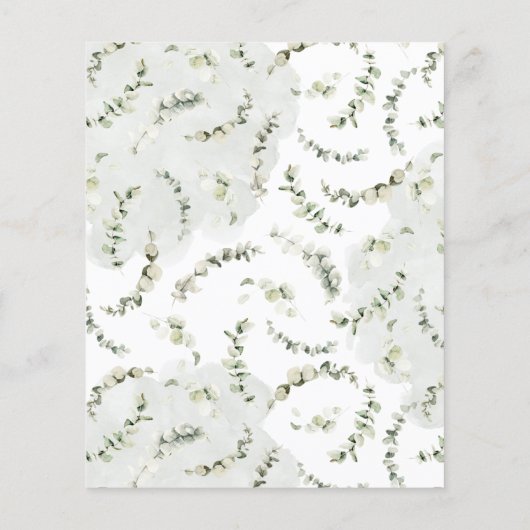 Papier Invitation à la douche nuptiale Eucalyptus Budget (Dos)