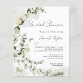 Papier Invitation à la douche nuptiale Eucalyptus Budget (Devant)