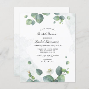Papier Invitation à la douche nuptiale Eucalyptus Budget