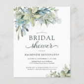 Papier Invitation à la douche nuptiale Eucalyptus BUDGET (Devant)