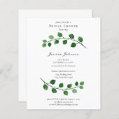 Papier Invitation à la douche nuptiale Eucalyptus Budget (Devant / Derrière)