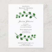 Papier Invitation à la douche nuptiale Eucalyptus Budget (Devant)