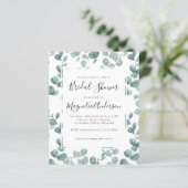 Papier Invitation à la douche nuptiale Eucalyptus Budget (Debout devant)