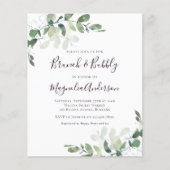 Papier Invitation à la douche nuptiale Eucalyptus Budget (Devant)