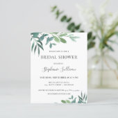 Papier Invitation à la douche nuptiale Eucalyptus Budget (Debout devant)