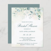 Papier Invitation à la douche nuptiale Eucalyptus Budget (Devant / Derrière)