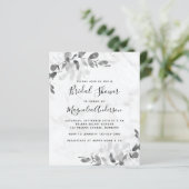 Papier Invitation à la douche nuptiale Eucalyptus en marb (Debout devant)