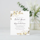 Papier Invitation à la douche nuptiale Eucalyptus Gold Bu (Debout devant)