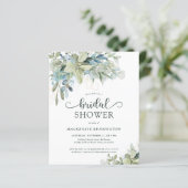 Papier Invitation à la douche nuptiale Eucalyptus vert BU (Debout devant)