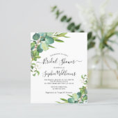 Papier Invitation à la douche nuptiale Eucalyptus verte b (Debout devant)