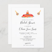 Papier Invitation à la douche nuptiale Fiesta Sombrero Bu (Devant / Derrière)