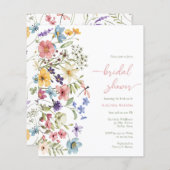 Papier Invitation à la douche nuptiale Fleur sauvage Boho (Devant / Derrière)