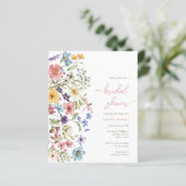 Papier Invitation à la douche nuptiale Fleur sauvage Boho (Debout devant)