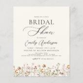 Papier Invitation à la douche nuptiale Fleur sauvage Boho (Devant)