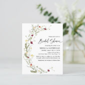 Papier Invitation à la douche nuptiale Fleur sauvage Boho (Debout devant)