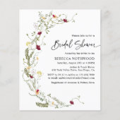 Papier Invitation à la douche nuptiale Fleur sauvage Boho (Devant)